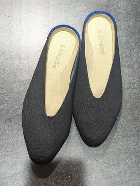 Rothy's Black Almond Demi Mule Sz 6.5